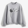 thumbnail image 4 of CEHVOM Femmes Mode Décontractée Imprimé Col Rond Ample Manches Longues Hauts Courts Blouse Chandails Sans Capuche Liquidation, 4 of 5