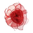 thumbnail image 4 of NYFASHION101 Cocktail Formal Party Face Veil Floral Mesh Fascinator Headband, Red, 4 of 4