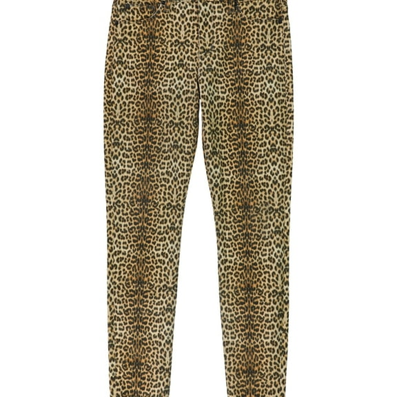 Hudson Womens Nico Leopard Skinny Fit Jeans, Brown, 28