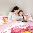 thumbnail image 5 of Manfei Pink Coquette Bowknot 7pcs Queen Bedding,Softball Ball Games Bedding Comforter Set Queen,Pink Reversible, 5 of 7