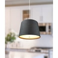 thumbnail image 4 of 14" W 2 Light Pendant Granite Gray Burlap Shade with Diffuser, White Cord, 4 of 5