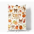 thumbnail image 4 of Fall Bows Throw Blanket, Fall Autumn Brown Beige Plaid Bows Maple Leaves Pumpkin Farmhouse Harvest Thanksgiving Blankets,Cozy Soft Fleece Fuzzy Throw Blanket for Bed Couch Sofa Chairs,40X50, 4 of 6