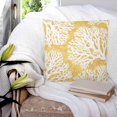 thumbnail image 3 of Pillow Covers 18x18 Set of 2, Yellow Coral Coastal Square Throw Pillow Covers for Couch/Sofa/Living Room, White Summer Beach Ocean Seaside Decorative Soft Pillowcases for Couch Throw Pillows, 3 of 7