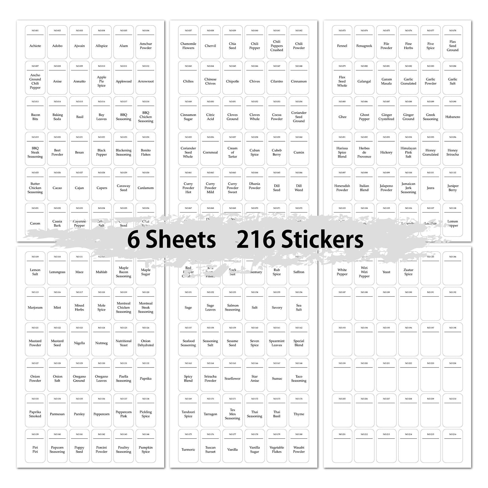 Spices Jar Labels Preprinted - 120 pcs Minimalist Spice Labels Stickers  Preprinted Waterproof Including Blank and Expiration Seasoning Labels to