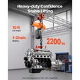thumbnail image 2 of KFFKFF 2200 lbs Electric Chain Hoist, 10 ft Lift Height, 120V Single Phase Overhead Crane with 10 ft Wired Remote, G100 Chain Electric Lift for Factories, Warehouses, and Garages, 2 of 9