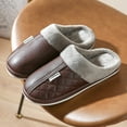 thumbnail image 2 of Yindaity Womens Slippers Indoor Outdoor Women's Fuzzy Slippers Suede Leather Mini Boots Mens Fur Lining Winter Mules Cozy Warm Shoes for Indoor Outdoor(Coffee,15.99), 2 of 5