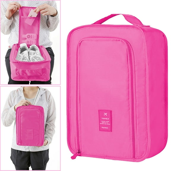 WZXPWT Portable Shoe Organizer, Multifunctional Shoe Storage Bag for Travel, Foldable Shoe Carrying Case, Compact Footwear Storage Solution