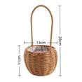 thumbnail image 2 of FSAGAE Round Woven Storage Basket 13x10 cm Small with Handle for Home Garden and Decor Brown`, 2 of 3
