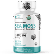 Certified Organic Sea Moss Complex with Burdock Root, Bladderwrack, and Black Pepper 1405 mg - 60 Count