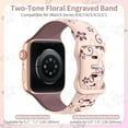 thumbnail image 3 of BandPlus Silicone Band with Flower for Apple Watch Series 10 46mm Women Girls,Soft Silicone Replacement Sport Strap Wristband for iWatch Series 10 46mm, Pink, 3 of 6