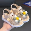 thumbnail image 5 of LIIPEE Girls Sandals Summer Fashion Cute Flower Open Toe Non-Slip Soft Sole Shoes Newborn Classic Beach Princess Sandal,Beige,2-2.5 Years, 5 of 5