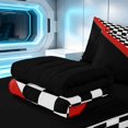 thumbnail image 5 of Erosebridal Checkered Flag Zipper Queen Comforter Set with Fitted Sheet and 2 Pillowcases, Racing Zipper Bedding Set, Red Stripe Checkered, Black Reversible, 5 of 7