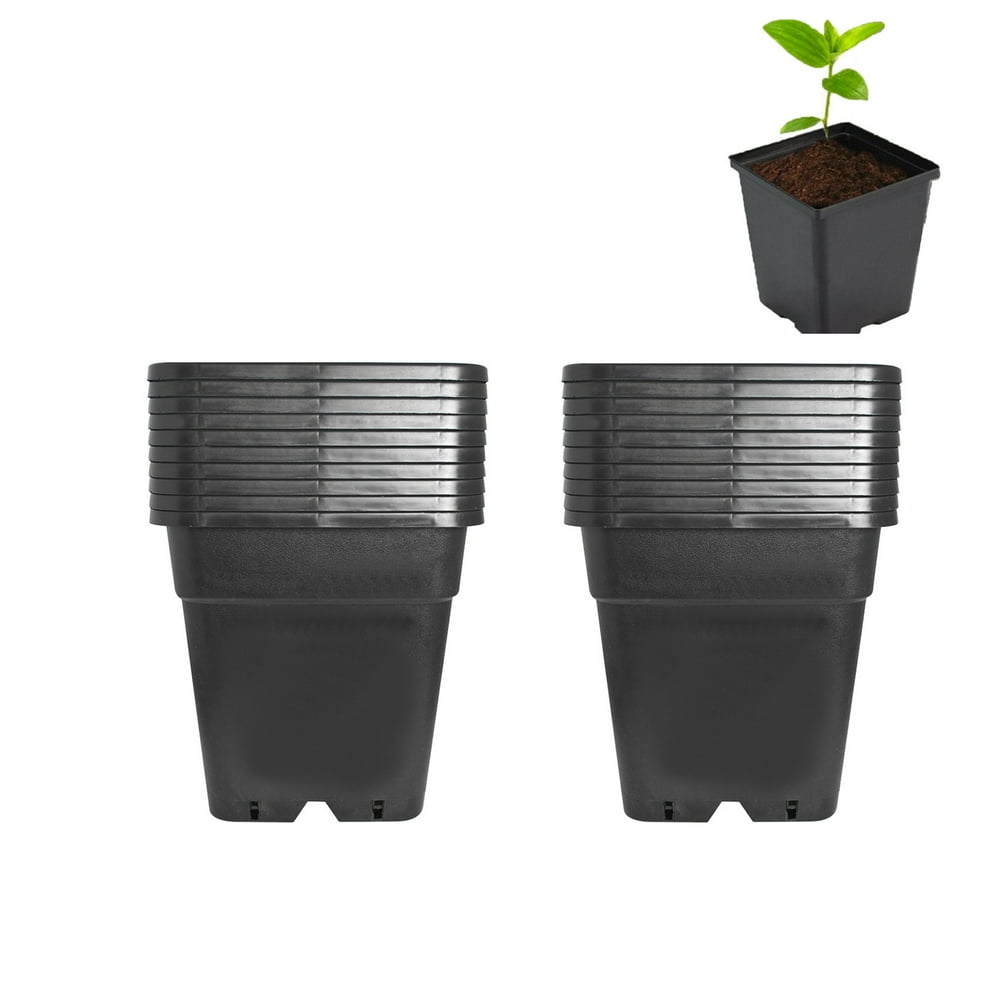 Nursery Pots, 10 Pack Square Plant Grow Pots Seedling Flower Plant