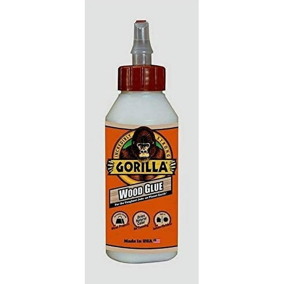 Gorilla Wood Glue - High Strength Adhesive, 24 Hr Cure - 8oz Bottle