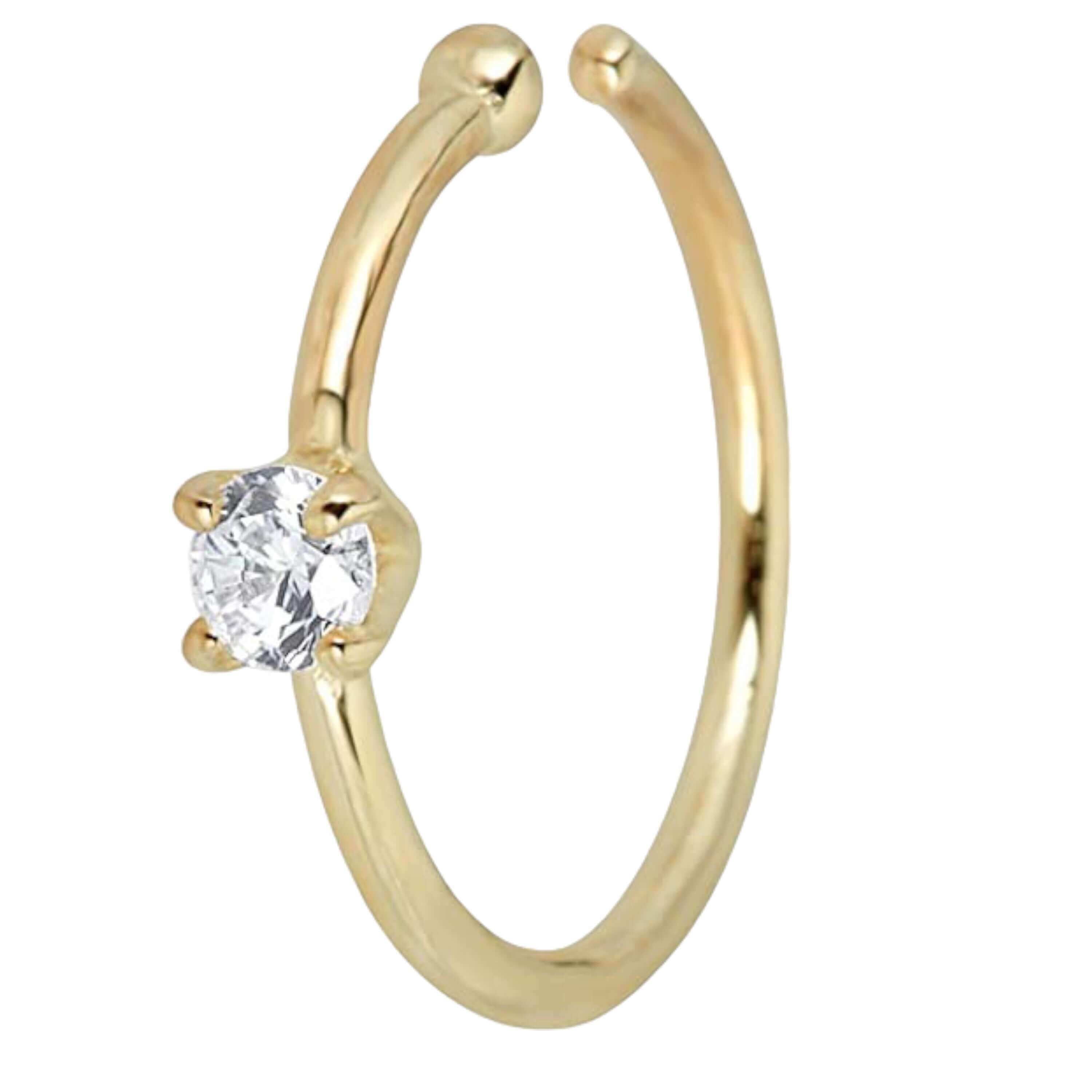 VSHINE FASHION JEWELLERY Cubic Zirconia Rhodium Plated Alloy, Brass Nose  Ring Price in India - Buy VSHINE FASHION JEWELLERY Cubic Zirconia Rhodium  Plated Alloy, Brass Nose Ring Online at Best Prices in