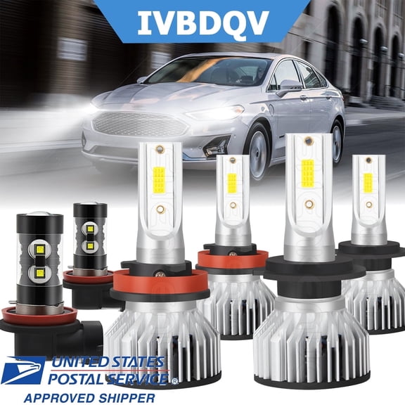 For Ford Fusion 2013-2018 LED Headlight H7 H11 High Low H11 Fog Light Bulb 6pcs