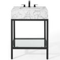 thumbnail image 4 of Modway Kingsley 26" Modern Artificial Marble Bathroom Vanity in Black/White, 4 of 10