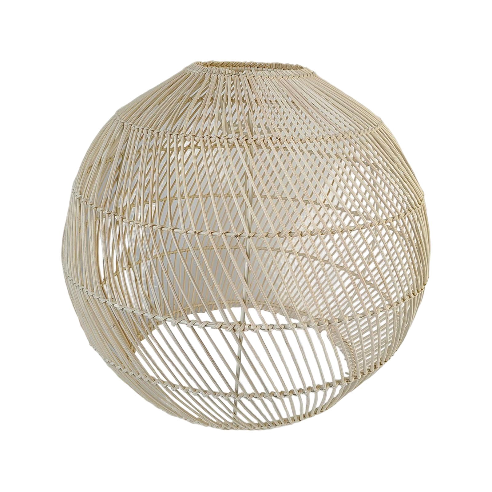 Rattan Lampshade Pendant Light Cover Lights Fixture Basket Chandelier Lamp Shade Ceiling Pendant Lamp Shade for Cafe, Bedroom, Stair, Hotel