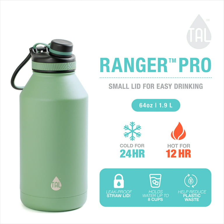 TAL Ranger 26oz Solid Print Stainless Steel Water Bottle, Straw & Flip-Top  Lid