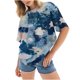thumbnail image 1 of Blusa informal de manga corta con estampado de teñido anudado y cuello redondo para mujer OAVQHLG3B Store lin121212, 1 of 4