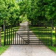 thumbnail image 6 of ALEKO Yard Garden Modern Kyiv Style Dual Swing Steel Driveway Gate 14 ft Black, 6 of 14