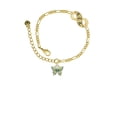 thumbnail image 2 of Delight Jewelry Silvertone Small Lime Green & Blue Butterfly Gold-tone Paw Infinity Link Chain Bracelet, 6"+2" Extender, 2 of 3