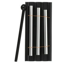 FRCOLOR Black Metal Tube Chime with Mallet Easy to Play Percussion Instrument for Music Classroom and Meditation 18.5 in