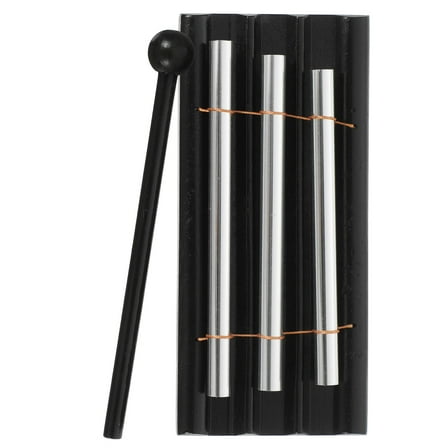FRCOLOR Black Metal Tube Chime with Mallet Easy to Play Percussion Instrument for Music Classroom and Meditation 18.5 in