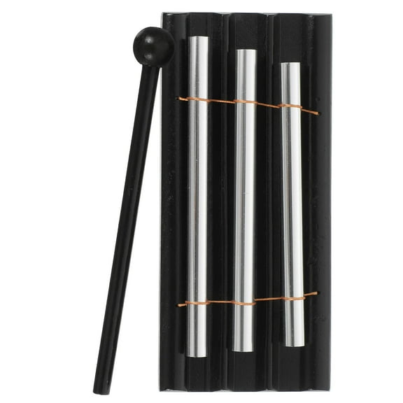FRCOLOR Black Metal Tube Chime with Mallet Easy to Play Percussion Instrument for Music Classroom and Meditation 18.5 in