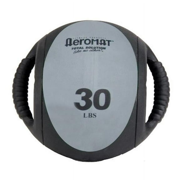 Aeromat  Dual Grip Power Med Ball 9 in. Dia. 30 LB Black- Gray