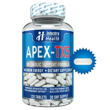 APEX-TX5 Ultra Fat Loss Catalyst with Powerful Appetite Suppressants - 120 White Blue & Red Speck Tablets Manufactured in the USA in a GMP Certified Highest Quality (Best Otc Appetite Suppressant Reviews)