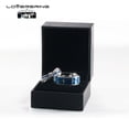 thumbnail image 4 of Adjustable size Wedding Ring Sets His And Hers Couples Women Blue Diamond Moissanite Sterling Silver Man Titanium Wedding Bands, 4 of 7