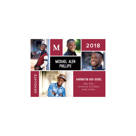 Photo Postcard Fashion - Personalized Graduation Invitation Postcard - Sending School Spirit - 4.25 x 5.5 Flat