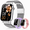 Silver, variant on FPZMIU 1.83'' HD Fitness Smart Watch 3 Bands for Men Women,IP68 Waterproof Fitness Wrist Watch Compatible with Iphone Android(Silver)