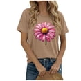 thumbnail image 1 of Camiseta de Manga Corta de Verano para Mujeres con Estampado Casual de Moda con Cuello Redondo, 1 of 8