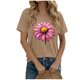 thumbnail image 1 of Camiseta de Manga Corta de Verano para Mujeres con Estampado Casual de Moda con Cuello Redondo, 1 of 8