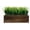 Burnt Wood, variant on 14 Inch Artificial Green Grass in Rustic Burnt Solid Rectangular Crate Style Planter Box, Indoor Decor Faux Greenery in Decorative Wooden Container