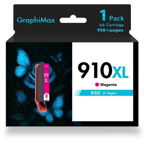 910XL Ink Cartridges Compatible for HP 910 910XL Combo Pack for OfficeJet Pro 8020 8025 8028 8035 8010 8022 8015 8018 Printer ( 1 x Meganta )