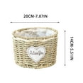 thumbnail image 3 of Woven Flower Pot Basket | Natural Straw, Handcrafted Rattan, Boho Style, 6 Inch Diameter, 3 of 6
