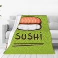 thumbnail image 1 of Fotbe Fresh Sushi Manta de Franela Acolchonada con Estampado, Súper Suave y Esponjosa, Extra Grande para Sofá, Cama, Uso Todo el Año-80"x60", 1 of 7