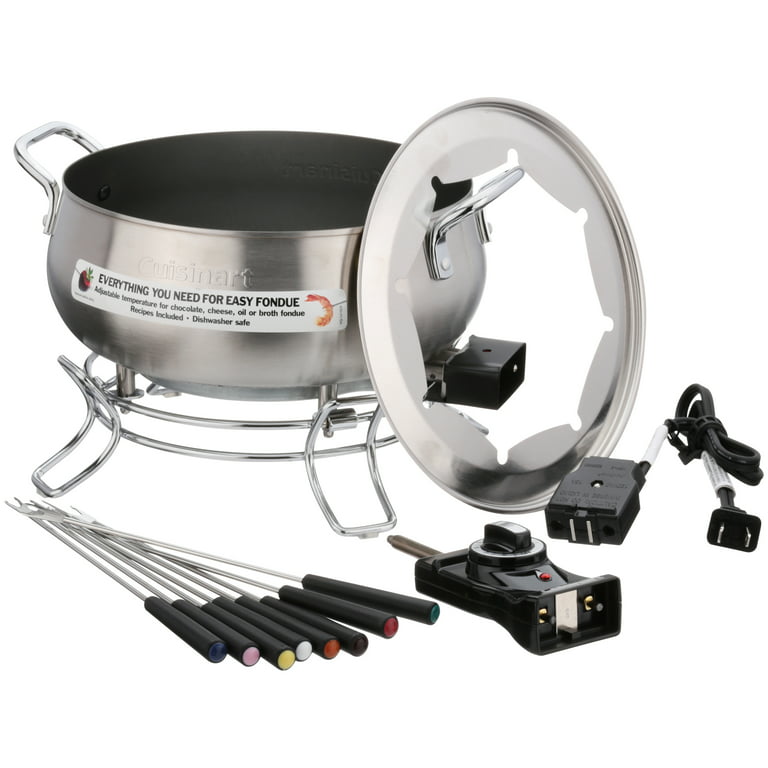 Oster 3.5 quart Electric Fondue Set with 8 forks Stainless Steel non-stick