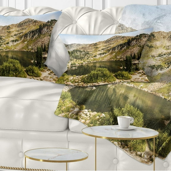 Designart Secret Lake at Albion Basin - Landscape Photography Throw Pillow - 12x20