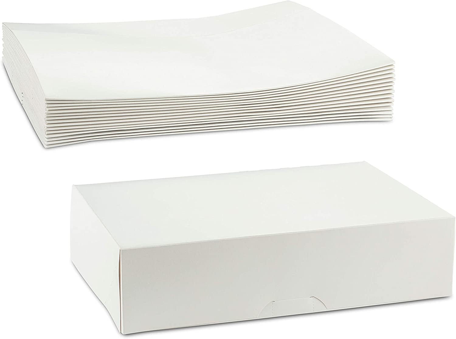 Pack of 15 5.5" x 5.5" x 4" Clay Coated Paperboard White Bakery Box 