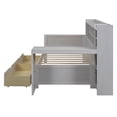 thumbnail image 5 of Twin Size Wooden Daybed with Storage Shelves, Multi-functional Bed Frame with Two Storage Drawers and Study Desk, Daybed Sofa Bed for Bedroom Space-Saving, 5 of 7