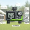 thumbnail image 4 of RainPoint Sprinkler Timer, Programmable Manual and Automatic Garden Hose Watering System with Rain Delay, IP65 Waterproof Digital Irrigation for Yard, Lawn, Pool, 2 Outlets Green - ITV205, 4 of 10