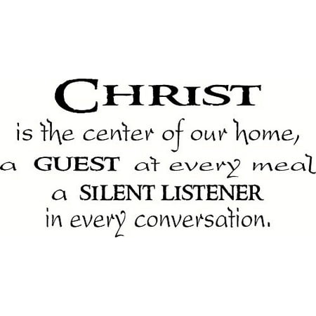 Inspirational Christian Art - Christ Is the Center of Our Home... Bible Verse Vinyl Wall Art Decal. Our Inspirational Christian Scripture Wall Arts Are USA Made.
