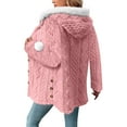 thumbnail image 3 of Winter Jackets For Women Sevevn Women's Winter Double-Sided Fleece Long-Sleeved Button Hooded Warm Jacket, 3 of 8