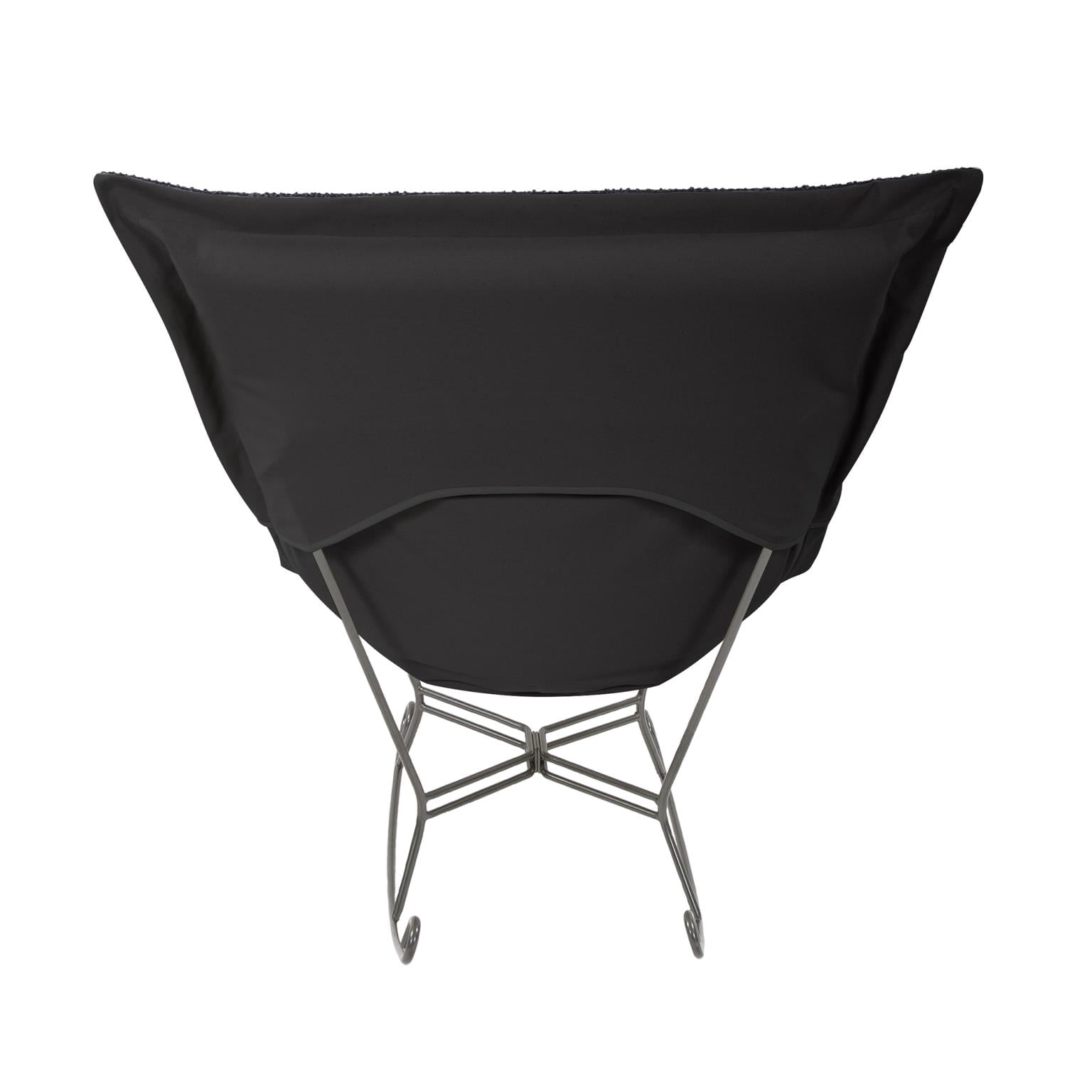 Scroll Puff Rocker Titanium- Barbet Royal/Black