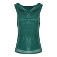 thumbnail image 3 of Yartina Sequin Tops for Women Solid Color Glitter Vest Dressy Tops Evening Party Club Nightclub Green S, 3 of 5