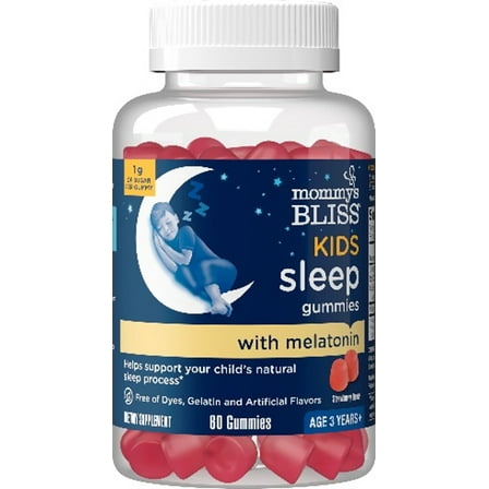 Mommy's Bliss Kids Sleep Gummies – Melatonin, 60 Ct | Ages 3  | Strawberry Flavor